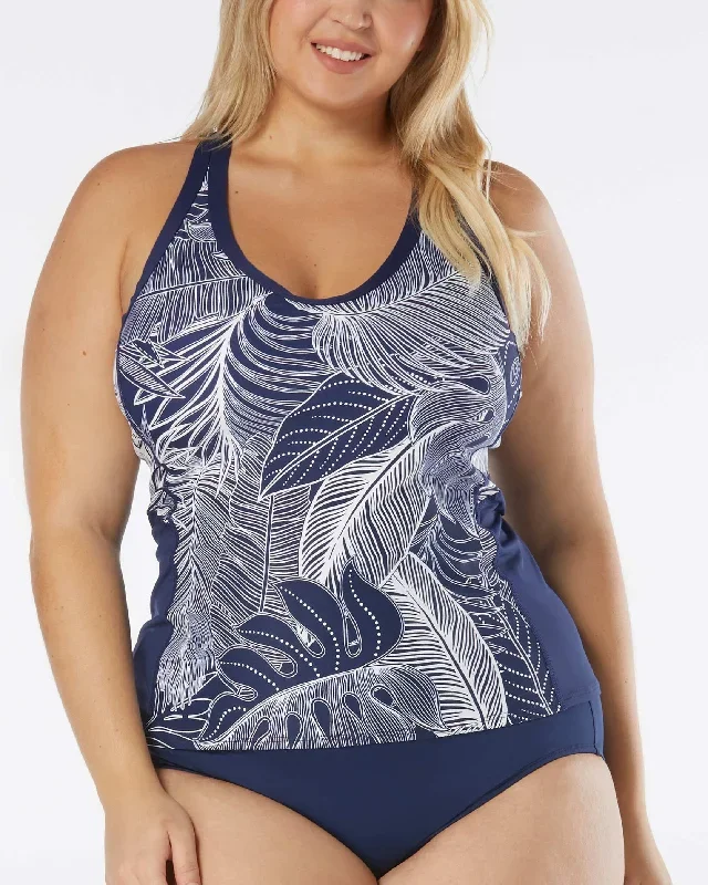 2023 Beach House Women's Plus Paradise Palm Ambition Crossback Tankini Top - Hw38387