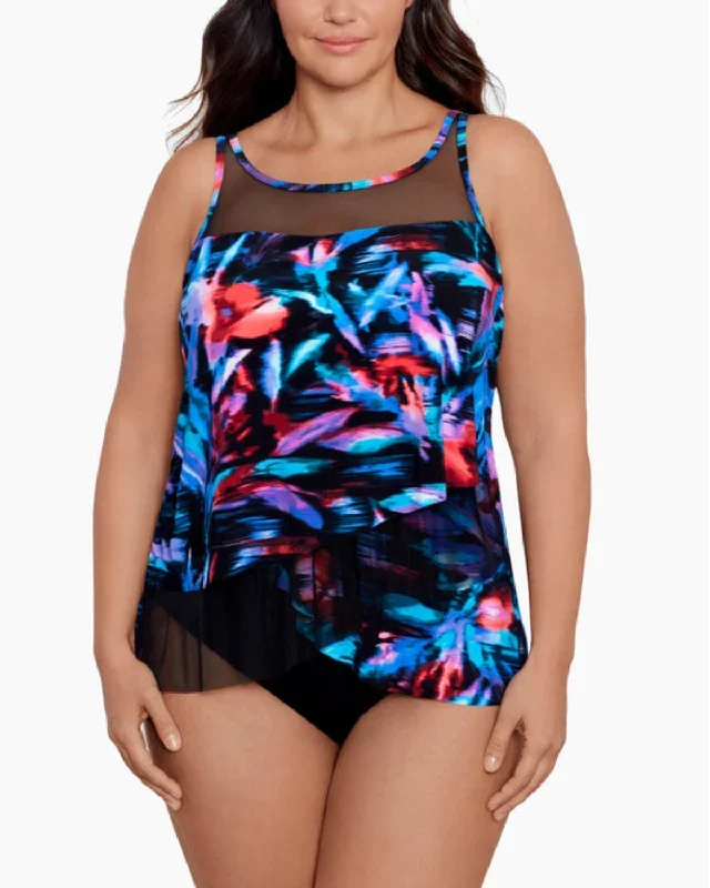 2023 Miraclesuit Women's Plus Fuego Floral Mirage Tankini Top - 6555741W