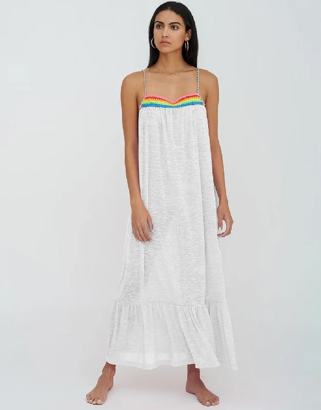 Braided Low Back Dress - White