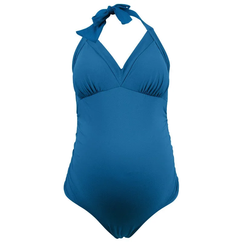 Iced Tea Teal Blue One Piece Maternity Swimsuit - Cake