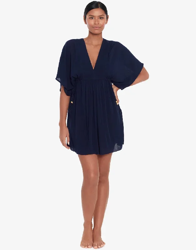 Crinkle Tunic Beach Dress - Dark Navy