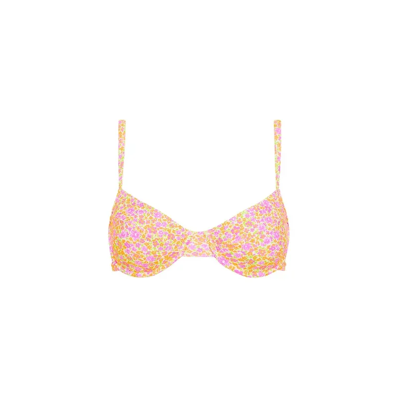 Ditzy Underwire Bra Bikini Top - Champagne Blossom