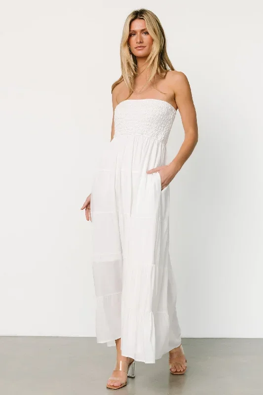 Domenica Strapless Maxi Dress | Off White