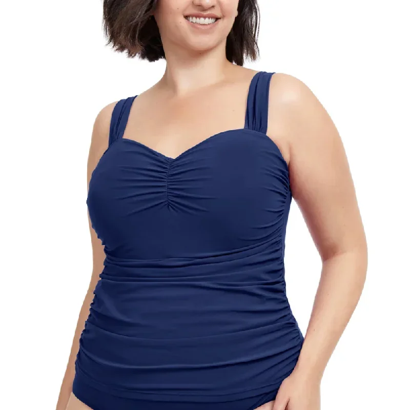 Profile By Gottex Tutti Frutti Plus Size Sweetheart Underwire Navy Tankini Top