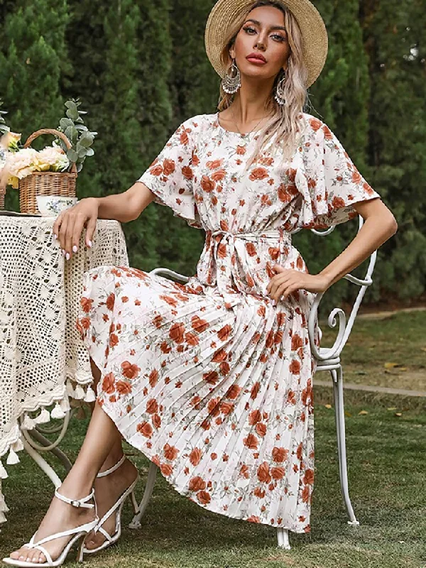 floral-ruffle-sleeve-women-dress-white-casual-bandage-midi-beach-dresses-elegant-vintage-pleated-party-dress-summer-2022-new