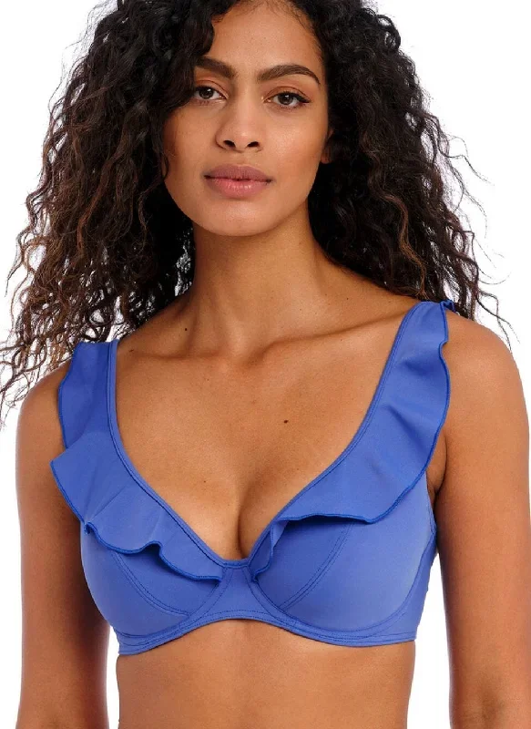 Freya Jewel Cove High Apex Bikini Top Plain Azure