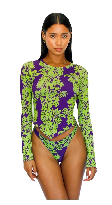 GIA SWIM TOP - PURPLE/GREEN