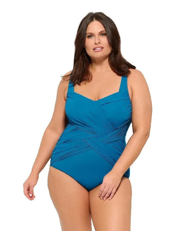 Gottex Braided Elegance Plus Size Shaped Square Neck One Piece Swimsuit