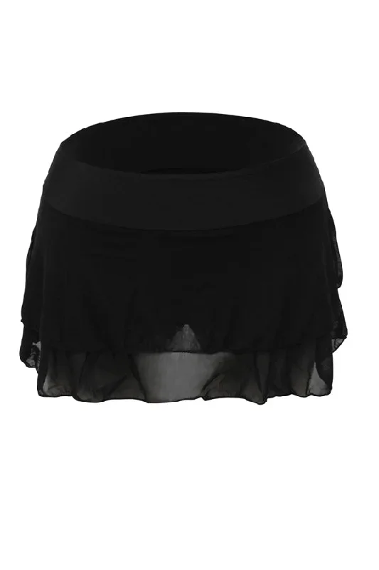 Layered Mesh Panel Swim  Pantskirt