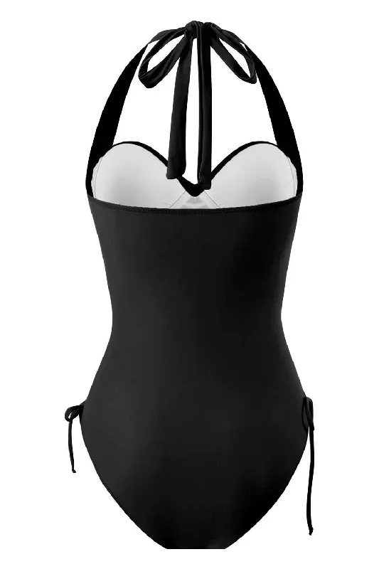 maillot-de-bain-noir-a-col-rond-halter-one-piece-avec-cordon-de-serrage