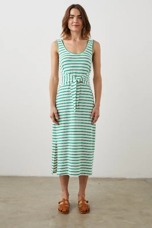 MEG DRESS - SAILOR STRIPE GREEN