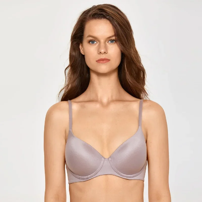 Molded Contour Back Closure Triangle Cup Underwire Lavender Bra