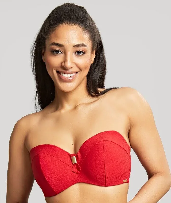 Panache Swimwear Marianna D-H Cup Bandeau Bikini Top - Crimson