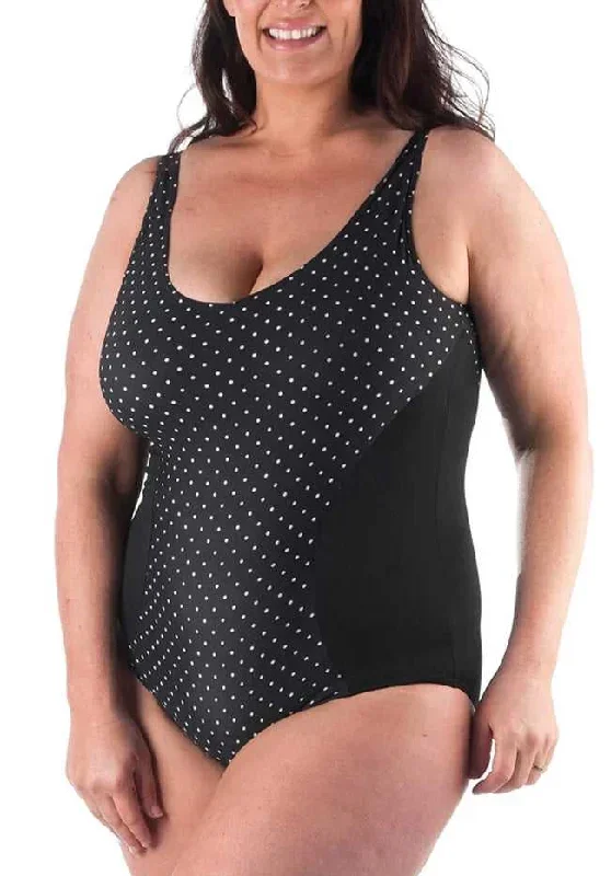 Polka Dots Pool Plus Size Swimsuit with Padded Bra