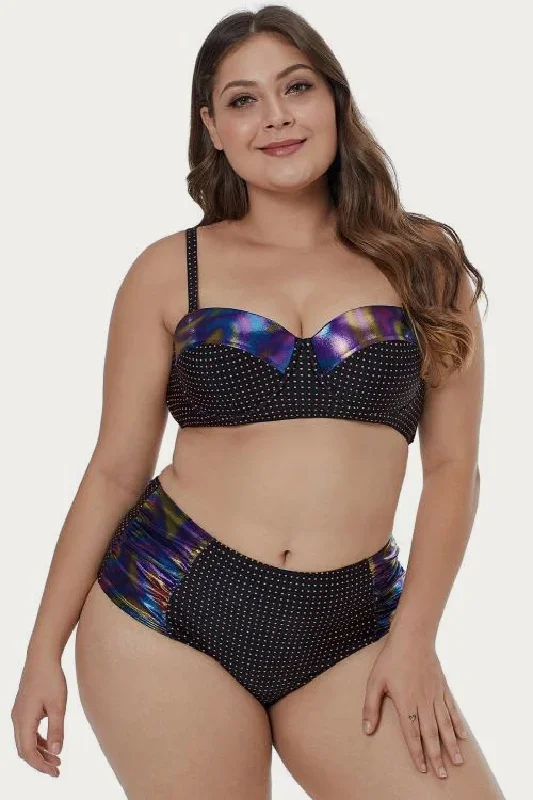 Printed Molded Cups Plus Size Bikini Set