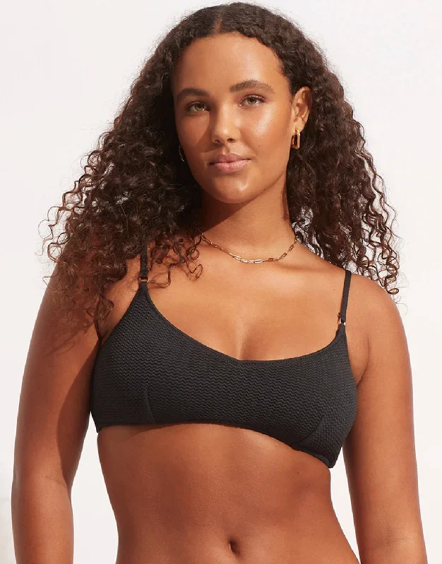 Sea Dive Bralette Bikini Top - Black