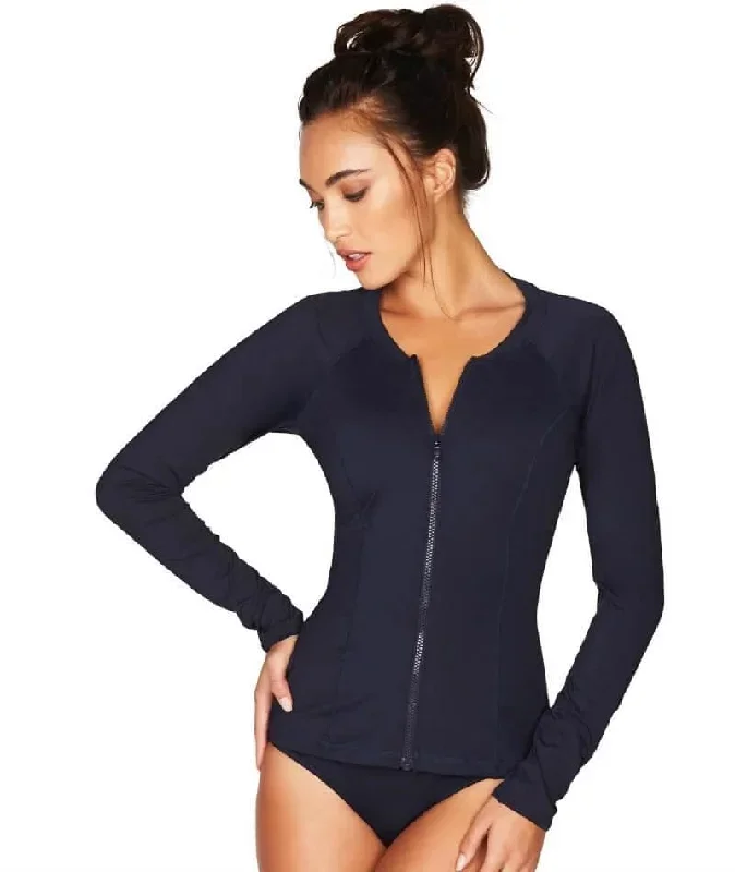 Sea Level Essentials Long Sleeved Rash Vest - Full Zipper - Night Sky Navy