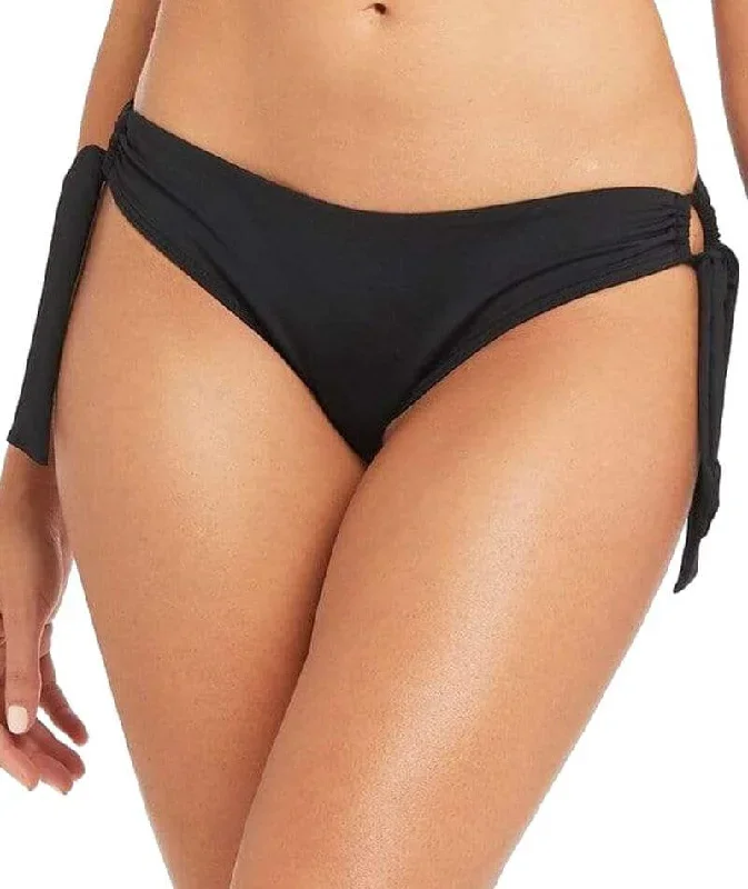 Sea Level Essentials Tie Side Hipster Bikini Brief - Black