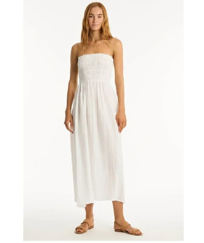 Sea Level Heatwave Bandeau Dress - White