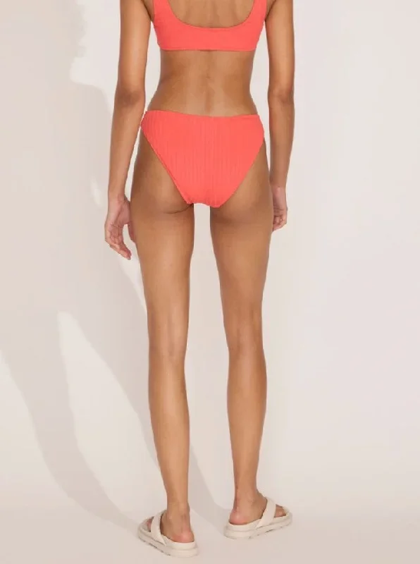 Solid & Striped: Elle Bikini Bottom - Hot Coral Ribbed