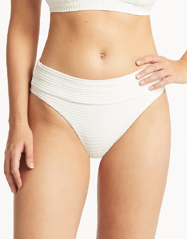 Spinnaker Roll Band Bikini Pant - White