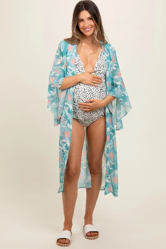 teal-floral-bell-sleeve-maternity-cover-up