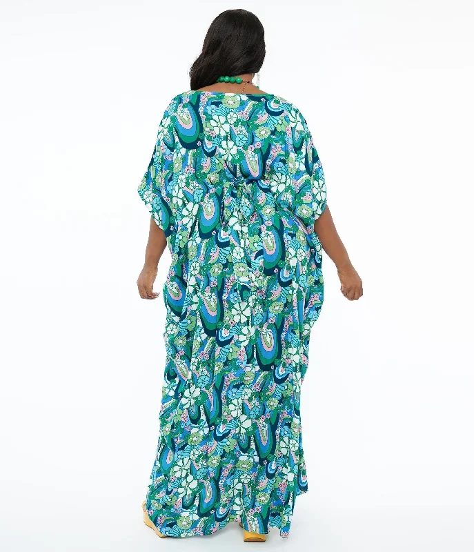 unique-vintage-1970s-teal-psychedelic-floral-burton-caftan-dress