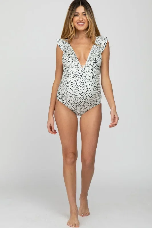 white-animal-print-ruffle-maternity-one-piece-swimsuit