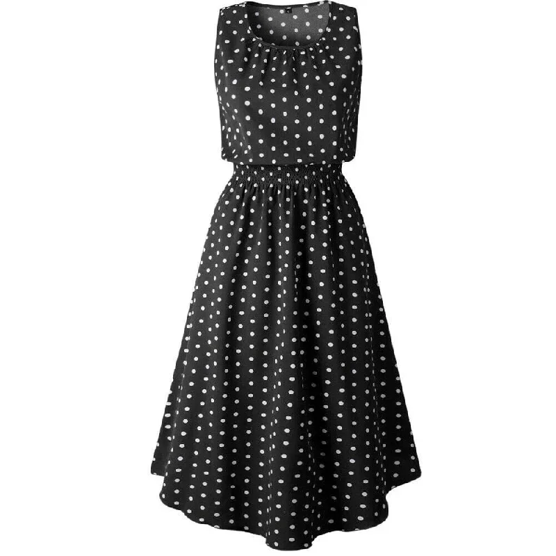 women-boho-sleeveless-midi-dress-polka-dot-fashion-summer-party-high-waist-o-neck-holiday